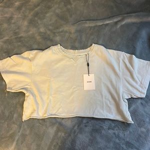 Joah brown cropped tshirt Ice blue OS